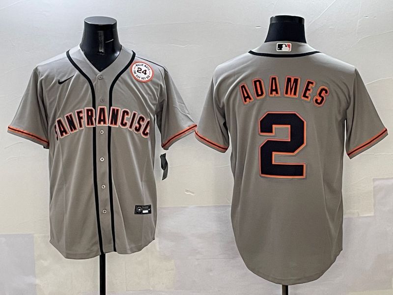 Men San Francisco Giants #2 Adames Grey Game Nike 2025 MLB Jersey style 37->san francisco giants->MLB Jersey